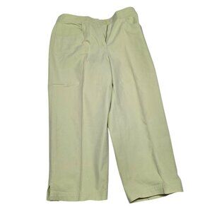 Talbots Signature Crop Petite Pant Capri Green Womens 10 P Short Work Office